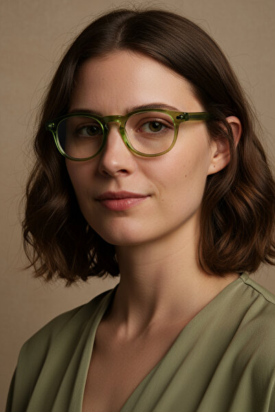 EYE OF HORUS Eoh4007-M C6 Khaki Acetate Blue Light Screen Glasses