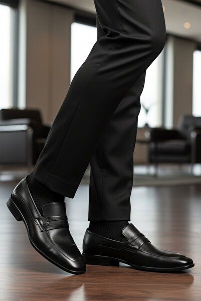 Fosco Чорні класичні чоловічі черевики з натуральної шкіри 2818 M