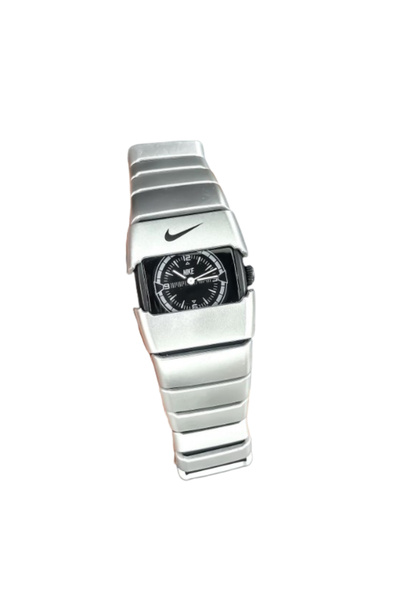 Nik Futuristic Analog Wristwatch – Silver Sport Design with Black Dial