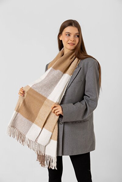 BALIENTE Γυναικείο Σάλι - Χαλύβδινο Χοντρό Φουλάρι, 58x170 εκ.