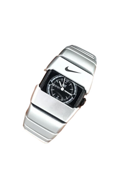 Nik Futuristic Analog Wristwatch – Silver Sport Design with Black Dial