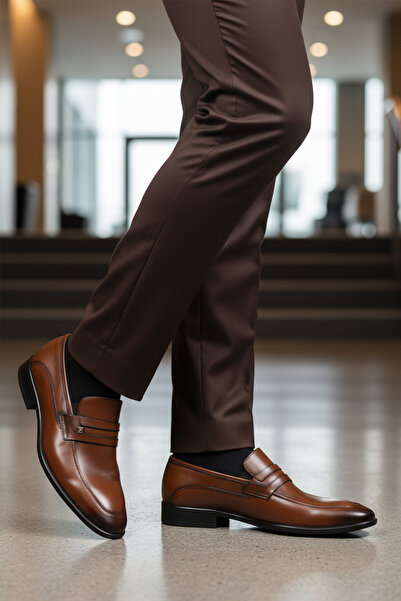 Fosco Ανδρικά κλασικά παπούτσια από γνήσιο δέρμα Tan 2818 M