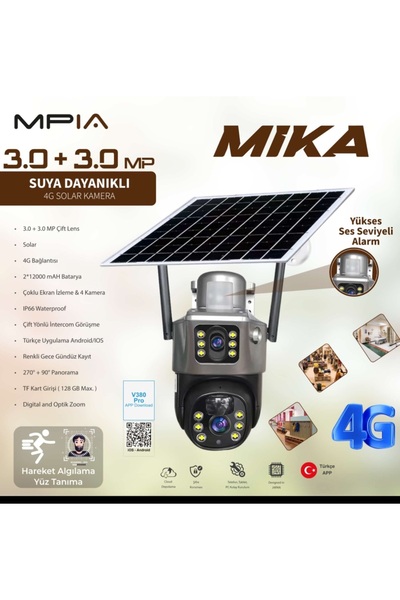 MPIA 3.0 MP GÜNEŞ PANELLİ VE WİFİ KAMERA