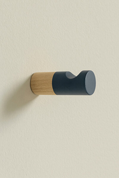 od orient design Lacivert - Çizgili İskandinav Stili Ahşap Askı