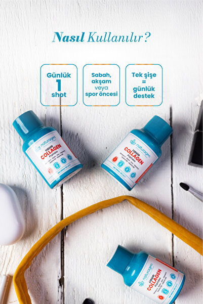 Naturagen Kolajen Ananas Aromalı Likit Collagen Shot 60 ml X12 Adet Şişe Tip 1 & Tip3 Hidrolize Sıvı Collagen