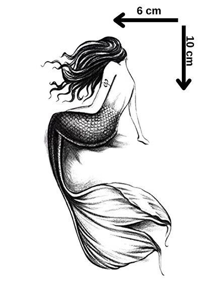 Barly Geçici Deniz Kızı Figürlü Mini Dövme Tattoo