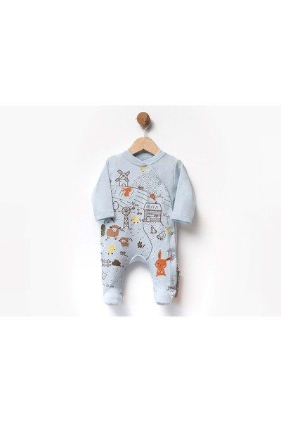 atabay Animal Printed Jumpsuit Light Blue