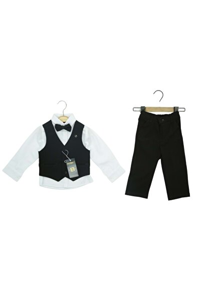 atabay SET TRIPLU VESTĂ CU PAPION Negru