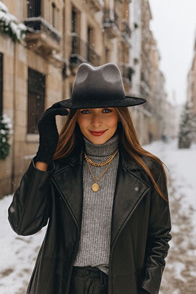 BALIENTE Pălărie Fedora cu gradient gri