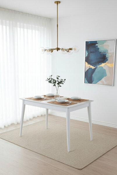 PLASMOB 70X120 Mutfak Masası Retro Serisi Balkon Masası (Sadece Masa)-Travert...