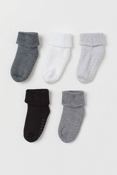 MEM SOCKS جوارب للأطفال مكونة من 5 قطع مضادة للانزلاق