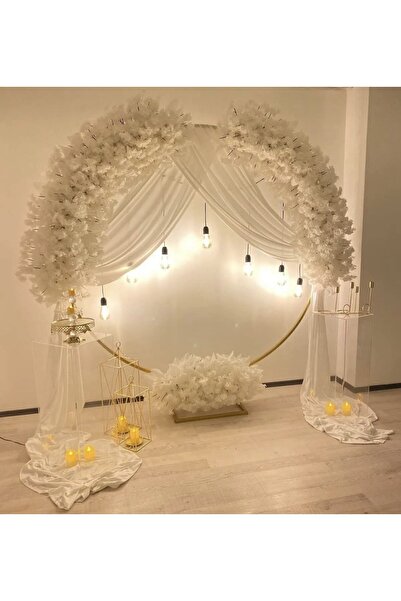 organizasyon outlet Çember Tag , Yuvarlak Tag Arka Fon Organizasyon Düğün Tagı Sökülebilir 3 Parça Demonte