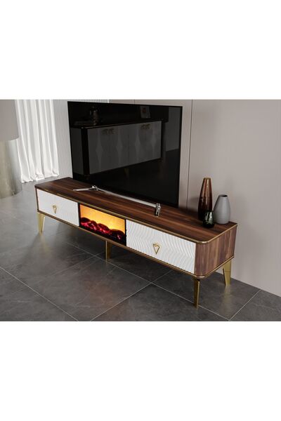 Venüs Şömineli Tv Ünitesi 180 Cm 5 Farklı Fonksiyondan Oluşmakta Ve Renk Deği...