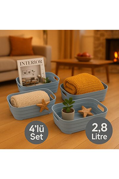 Nesto Home SoftBox 4-комплект багатофункціональних кошиків без кришок 4x2,8 л...