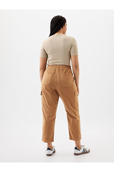 GAP Kadın Kahverengi Bağcıklı Ease Kargo Jean Pantolon