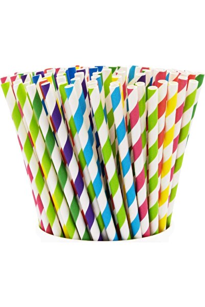 4basix Biodegradable Paper Straws (Pack of 100) Multicolour