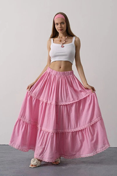 gl00my Lace Detailed Skirt - Pink