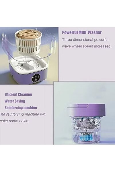 huitich Portable Foldable Washing Machine 8L Purple