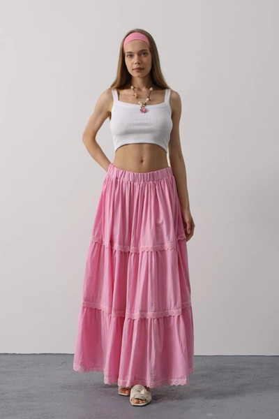 gl00my Lace Detailed Skirt - Pink