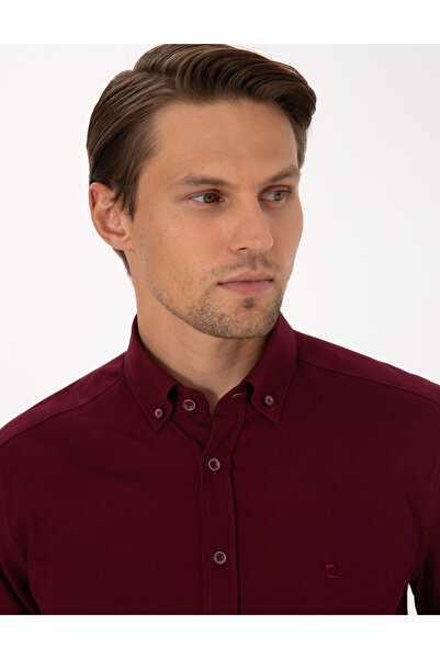 Pierre Cardin Bordo Regular Fit Uzun Kollu Gömlek 50316736-VR014