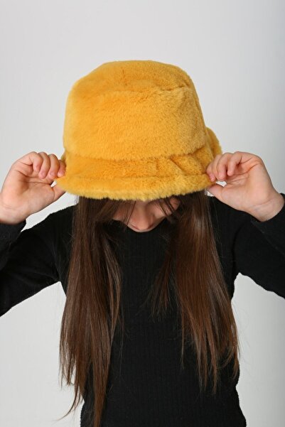 BALIENTE Saffron Plush Bucket Hat for Girl - Soft Texture