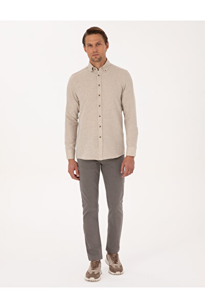 Pierre Cardin Bej Slim Fit Uzun Kollu Gömlek 50316768-VR011