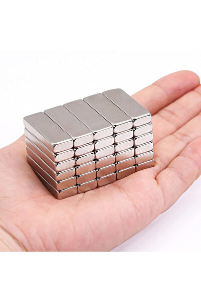 NeoHobi [2 Adet] Neodyum Mıknatıs Boy: 30mm En: 10mm Kalınlık: 5mm [30x10x5] NdFeB Güçlü Mıknatıs [NM106]