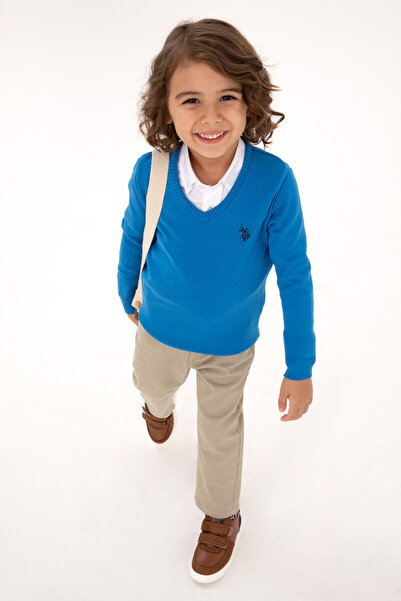 U.S. Polo Assn. Boy's Cobalt Blue Basic Sweater 50315611-Vr077