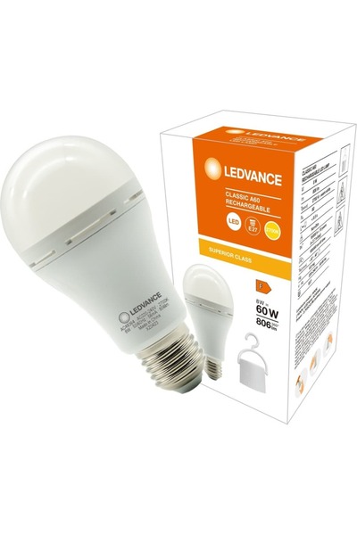 Osram Ledvance Ledvance 8W (60W) 2700K (Sarı Işık) E27 Duylu Şarj Edilebilir LED Ampul