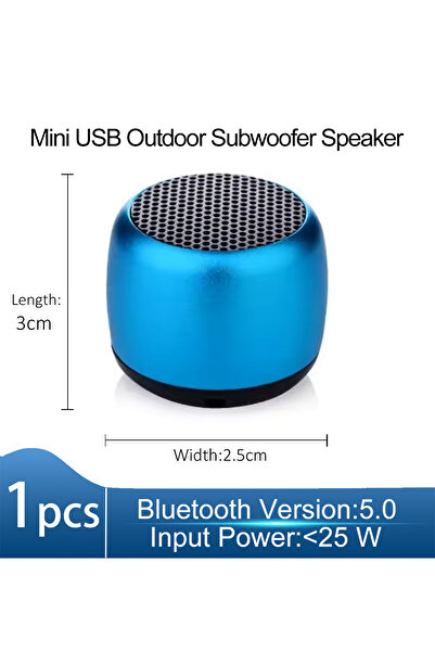 Choice مكبر صوت M1 أزرق محمول بتقنية البلوتوث، مكبر صوت ستيريو محيطي صغير بمنفذ USB خارجي