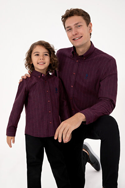 U.S. Polo Assn. Men's Burgundy Long Sleeve Shirt 50316559-Vr014