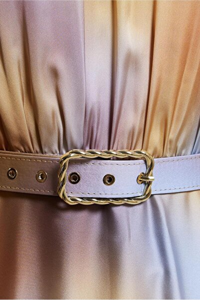 Alvina 44562 Patterned Chiffon Satin Dress