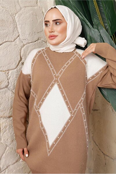 TRENDTESETTÜR WOMEN'S COFFEE (CAMEL) BAKLAVA PATTERNED TRACK SET T 8008