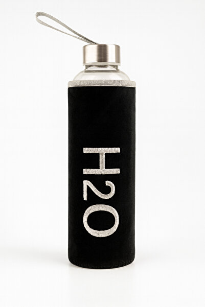 Tohana Glass Flask with Plush Cover 600 ml Black