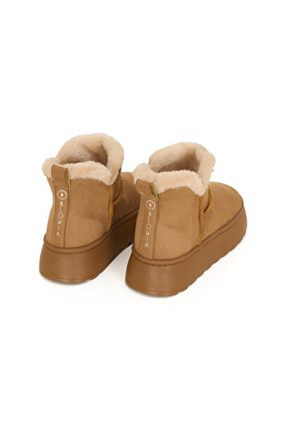 BLOWİA UG-W Australia Taba Süet İçi Kürklü Kalın Polly Taban Bilekte Kadın Bot & Bootie