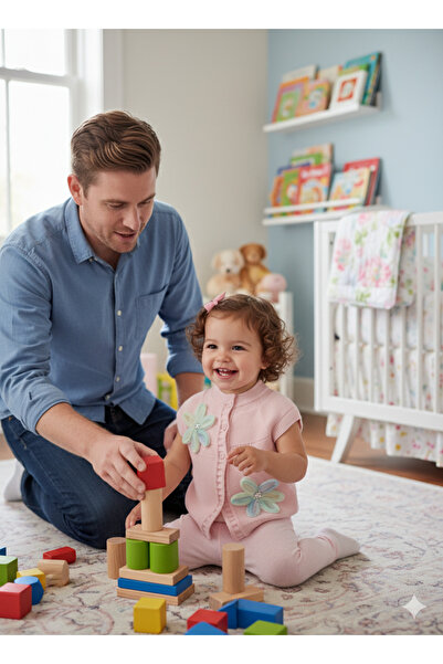 Nimini Kids New Season Flower Detailed Buttoned Knitwear Thessaloniki Knitted Baby Girl Children's Vest (0-8 Years)