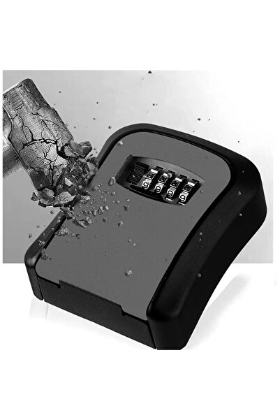Flippy Key Box with Combination Lock, Aluminum Alloy & Plastic, 4-Digit Code, Waterproof, Black