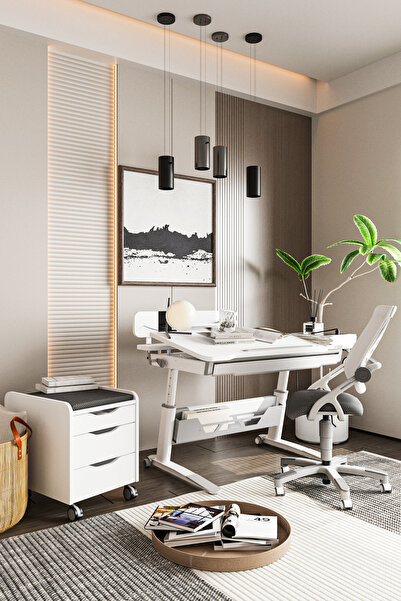 Creo Mobili Sirius Delüx Ergonomik Ofis ve Ev Çalışma Masası + Ofis Sandalyes...