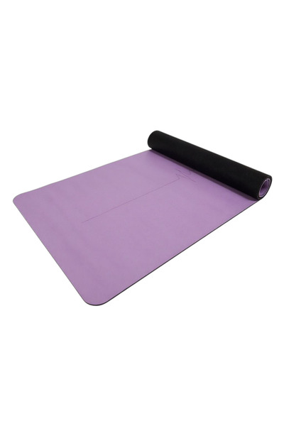 NYRA Kaydırmaz Doğal Kauçuk Yoga Matı 5mm Mor Kalp Desenli