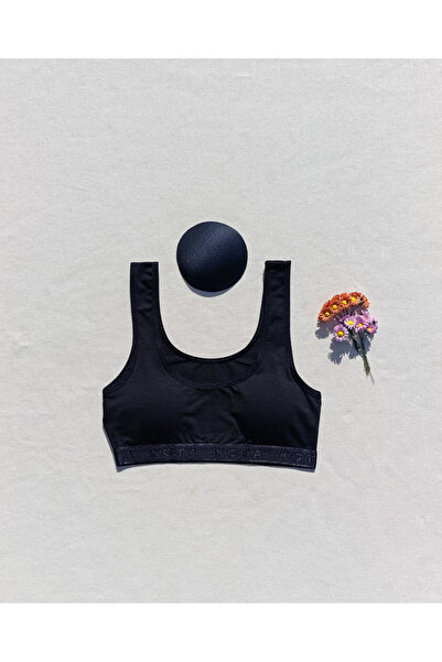 siyalife Βασικό γυναικείο μαύρο αθλητικό σουτιέν με επένδυση από λύκρα