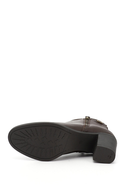 GÖNDERİ(R) Kadın / Kız Kahve Antik Fermuarlı Kalın Topuklu Bot