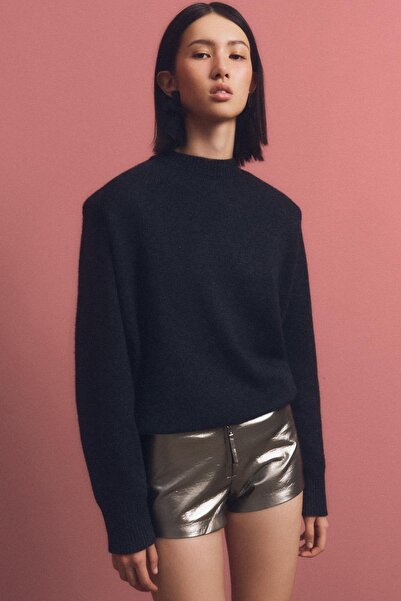 Bershka Metalik suni deri şort