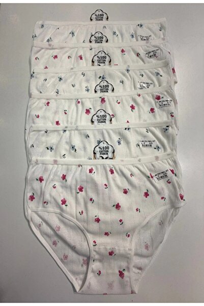 6-Pack 100% Cotton Floral Pattern Jacquard Bato Panties Comfortable Fit Ö120A
