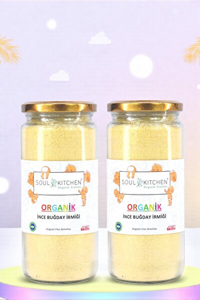 Soul Kitchen Organik Ürünler Organik Sertifikalı İnce İrmik Cam Kavanoz 300 g...