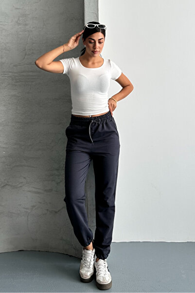 macharel jeans Women's 2 Thread Pocket Elastic Tight Sweatpants