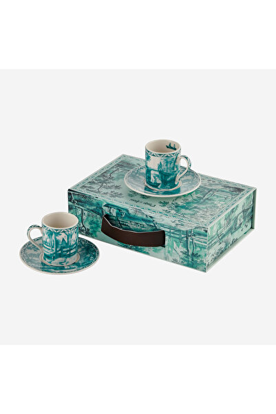 CHIARA ALESSI Romance Yeşil Porselen Kahve Fincan Seti 90 Ml