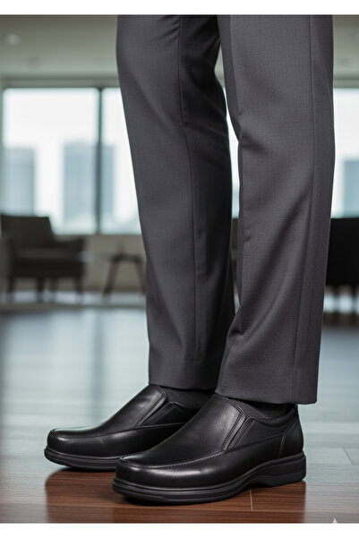 Ata 606 ayakkabı hakiki deri erkek kışlık rahat ortopetik günlük baba ayakkabı