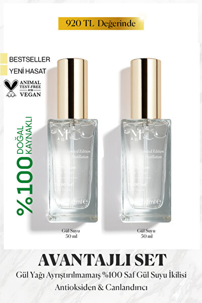 MİSBAHÇE Limited Edition Saf Gül Suyu 50 Ml 2'li Set