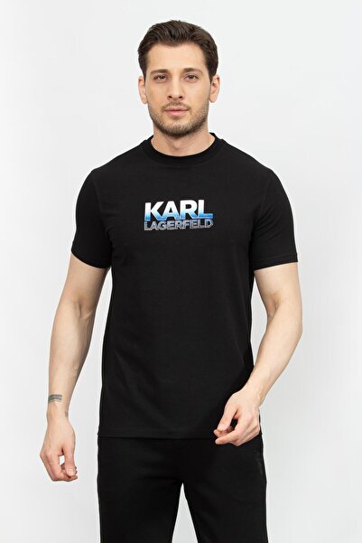 Karl Lagerfeld Erkek Bisiklet Yaka T-Shirt Siyah