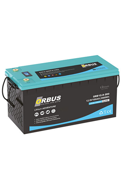 ORBUS 12.8 V Volt 200 Ah Amper 2560 Wh Lityum Batarya LiFePO4 Lityum Akü